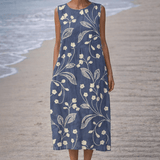 VESTIDO MIDI SIN MANGAS FLORAL VINTAGE - VALERINA MARBELLA