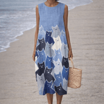 VESTIDO MIDI PATCHWORK CON GATOS - VALERINA MARBELLA