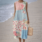 VESTIDO MIDI PATCHWORK MULTICOLOR - VALERINA MARBELLA
