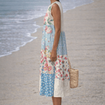 VESTIDO MIDI PATCHWORK MULTICOLOR - VALERINA MARBELLA