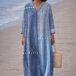 VESTIDO FLUIDO EN TONO AZUL - VALERINA MARBELLA