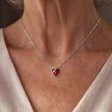 COLLAR INFINITO CORAZÓN RUBÍ