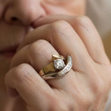 ANILLO VINTAGE IRRÉGULIER ORO & PLATA CIRCONA