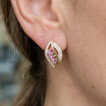 PENDIENTES LUNA ROSADA | ORO