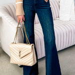 Margovil Raw Hem Flare Bottoms Denim Pants