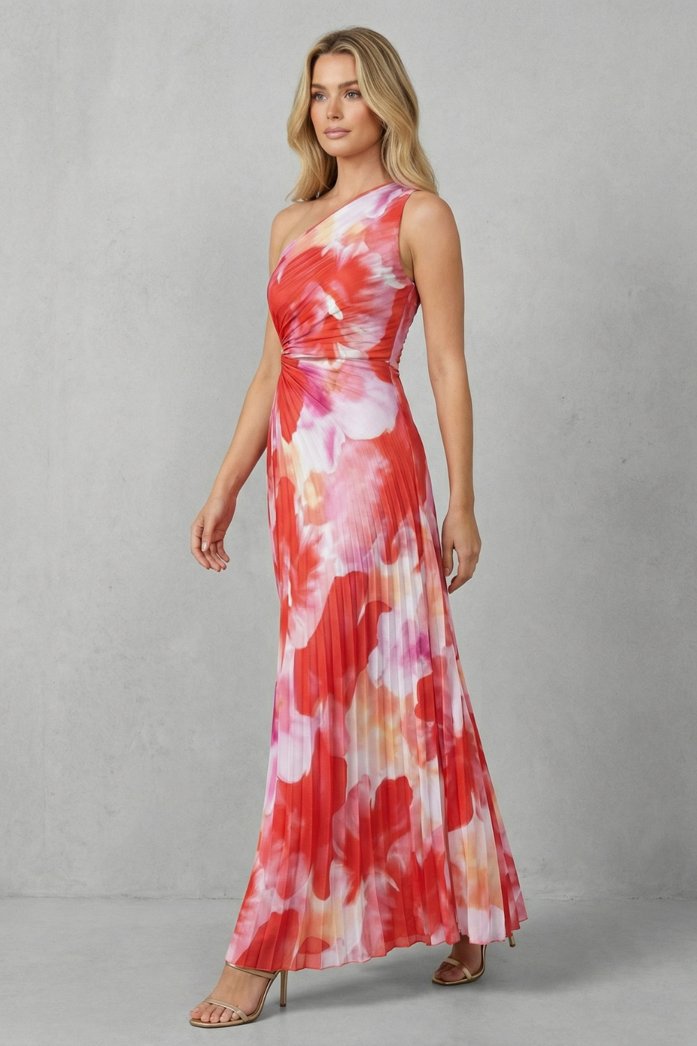 Juniper – Bold bloom – Women’s One-Shoulder Printed Maxi Dress
