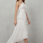 Lavirea – Sculpted pleats – One-shoulder midi dress