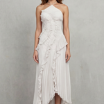Lavirea – Sculpted pleats – One-shoulder midi dress