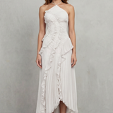 Lavirea – Sculpted pleats – One-shoulder midi dress