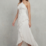 Lavirea – Sculpted pleats – One-shoulder midi dress