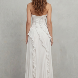 Lavirea – Sculpted pleats – One-shoulder midi dress