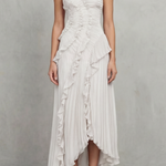 Lavirea – Sculpted pleats – One-shoulder midi dress