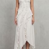 Lavirea – Sculpted pleats – One-shoulder midi dress