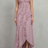 Lavirea – Sculpted pleats – One-shoulder midi dress