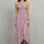 Lavirea – Sculpted pleats – One-shoulder midi dress