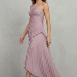 Lavirea – Sculpted pleats – One-shoulder midi dress