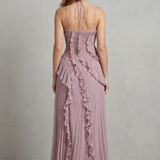 Lavirea – Sculpted pleats – One-shoulder midi dress