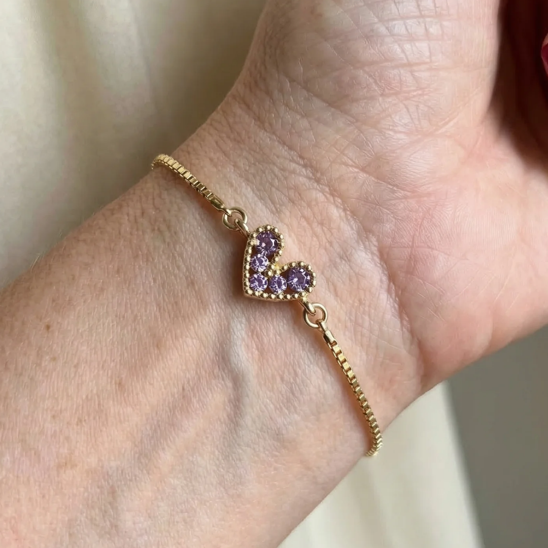 PULSERA LILAS AMOR | ORO