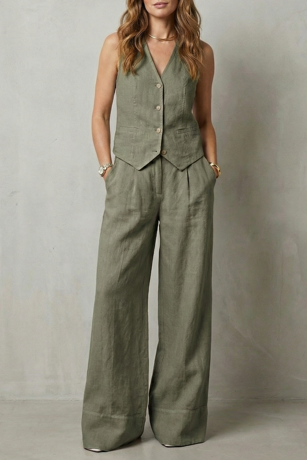 Linéaura – Relaxed tailored elegance – Vest and pants set