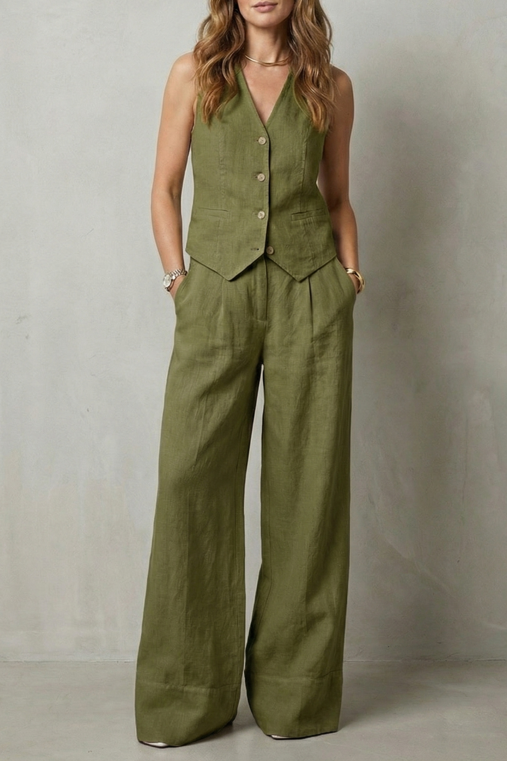Linéaura – Relaxed tailored elegance – Vest and pants set