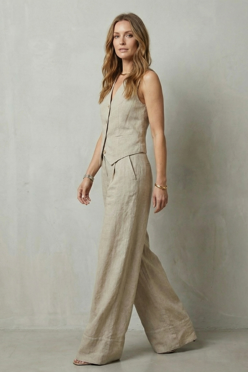 Linéaura – Relaxed tailored elegance – Vest and pants set