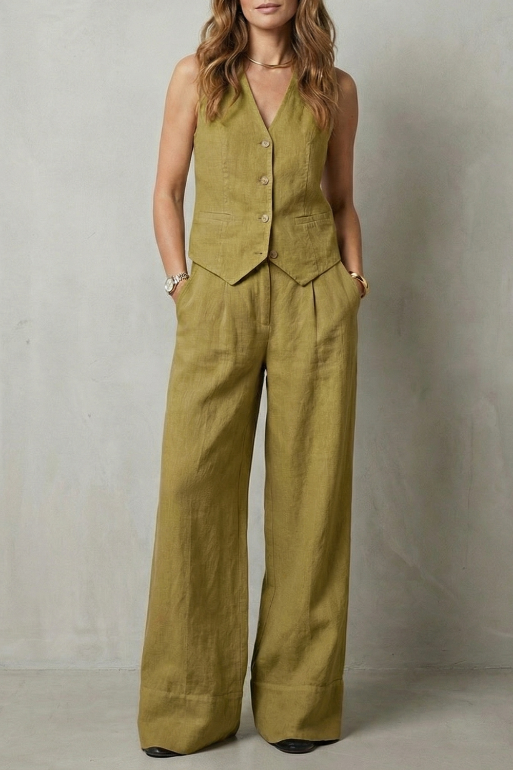 Linéaura – Relaxed tailored elegance – Vest and pants set