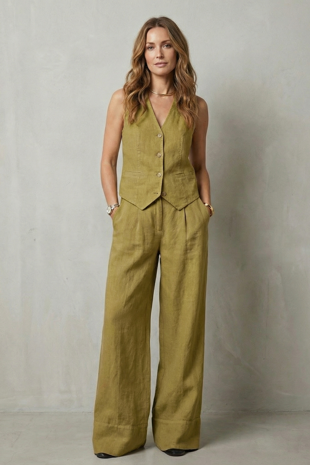 Linéaura – Relaxed tailored elegance – Vest and pants set