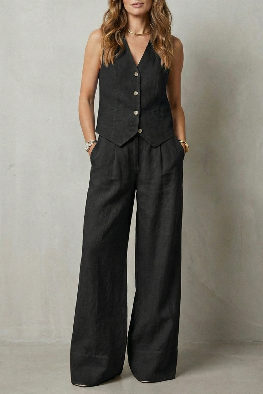 Linéaura – Relaxed tailored elegance – Vest and pants set
