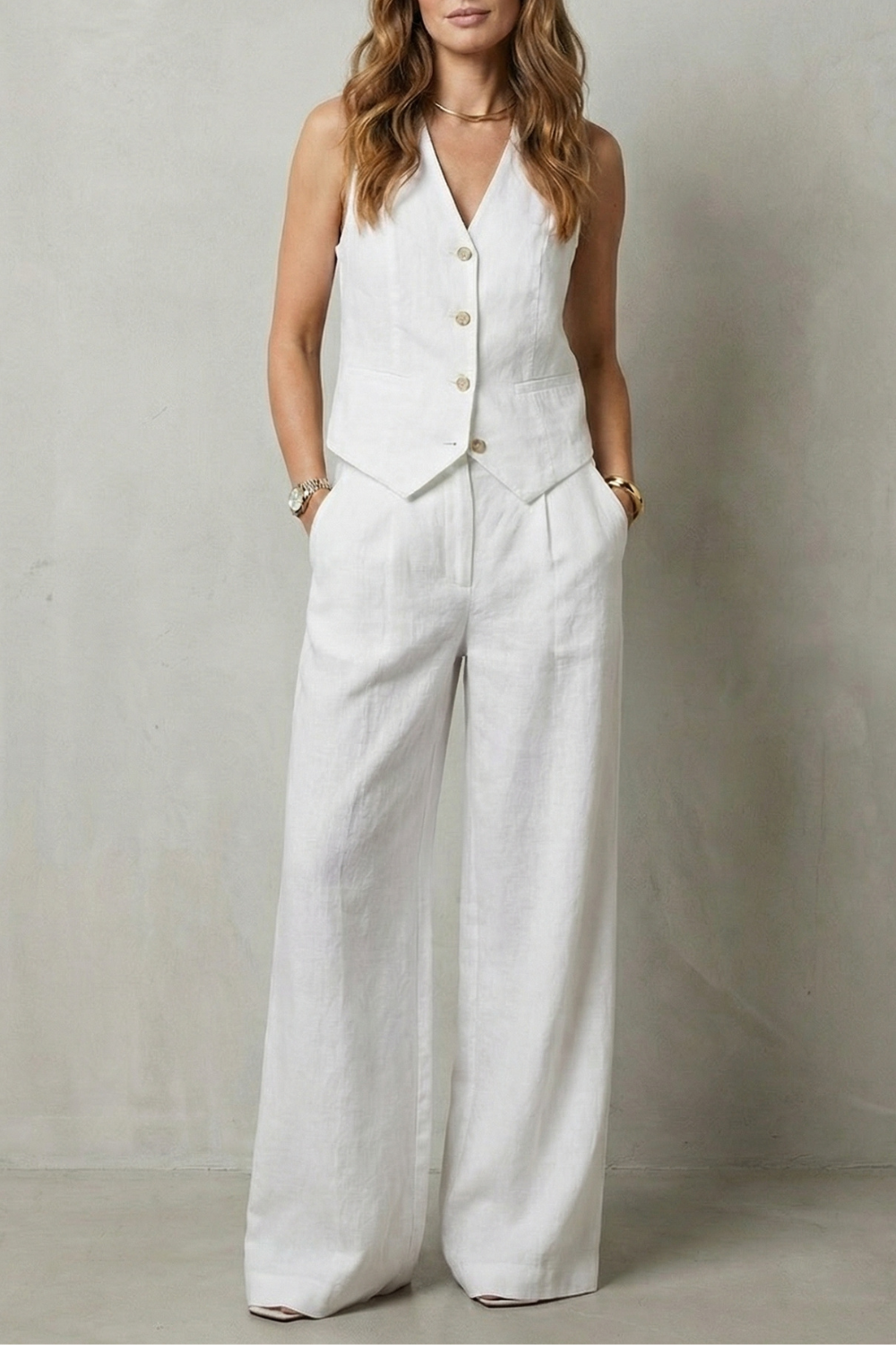 Linéaura – Relaxed tailored elegance – Vest and pants set