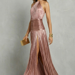 Luminara – Metallic draped elegance – Maxi dress