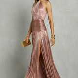Luminara – Metallic draped elegance – Maxi dress