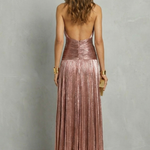 Luminara – Metallic draped elegance – Maxi dress