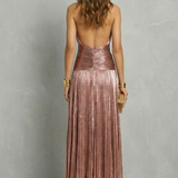 Luminara – Metallic draped elegance – Maxi dress