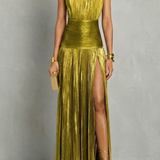 Luminara – Metallic draped elegance – Maxi dress