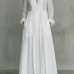 Lunarelle – Timeless minimalism – Mao collar maxi dress
