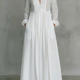 Lunarelle – Timeless minimalism – Mao collar maxi dress