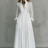 Lunarelle – Timeless minimalism – Mao collar maxi dress