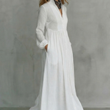Lunarelle – Timeless minimalism – Mao collar maxi dress