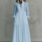 Lunarelle – Timeless minimalism – Mao collar maxi dress