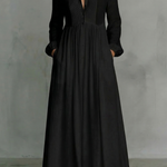 Lunarelle – Timeless minimalism – Mao collar maxi dress