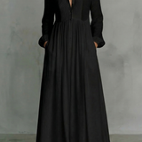 Lunarelle – Timeless minimalism – Mao collar maxi dress