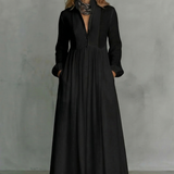 Lunarelle – Timeless minimalism – Mao collar maxi dress