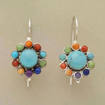 PENDIENTES MULTICOLORE TURQUESA ARO