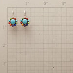 PENDIENTES MULTICOLORE TURQUESA ARO