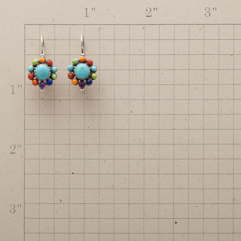 PENDIENTES MULTICOLORE TURQUESA ARO