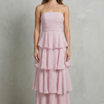 Margaret – Soft cascading layers – Strapless tiered maxi dress