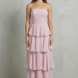 Margaret – Soft cascading layers – Strapless tiered maxi dress