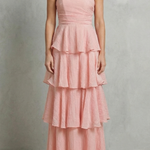 Margaret – Soft cascading layers – Strapless tiered maxi dress