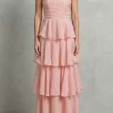 Margaret – Soft cascading layers – Strapless tiered maxi dress