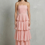 Margaret – Soft cascading layers – Strapless tiered maxi dress